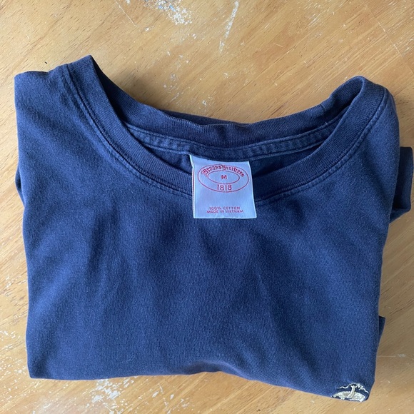 Brooks Brothers Blue Short Sleeve Tee with Embroidered Detail Size M - Picture 6 of 6